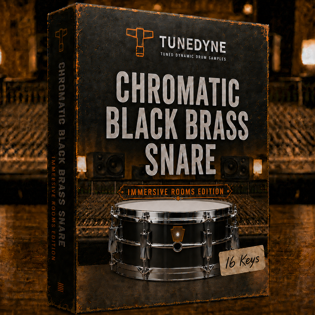 TuneDyne - Chromatic Black Brass Snare - Immersive Rooms